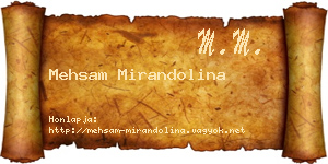 Mehsam Mirandolina névjegykártya